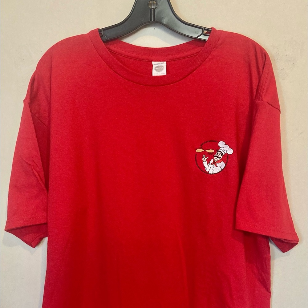 Custom Embroidered Pizza Chef Tee T-Shirt Size Large